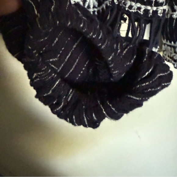 Free People All Roads Lead To You Embroidered Blouse Top Navy White Size XS Boho - Picture 7 of 15